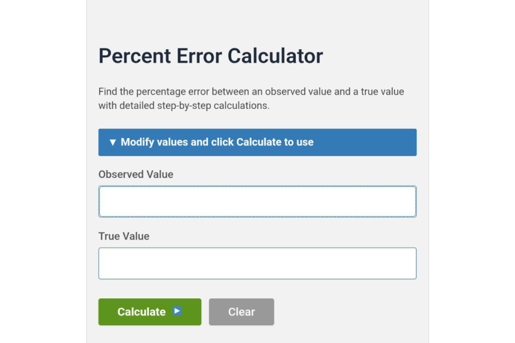 Percent Error Calculator
