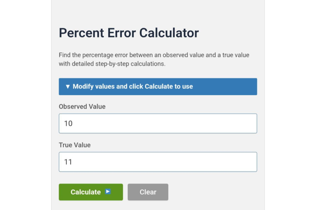 Percent Error Calculator