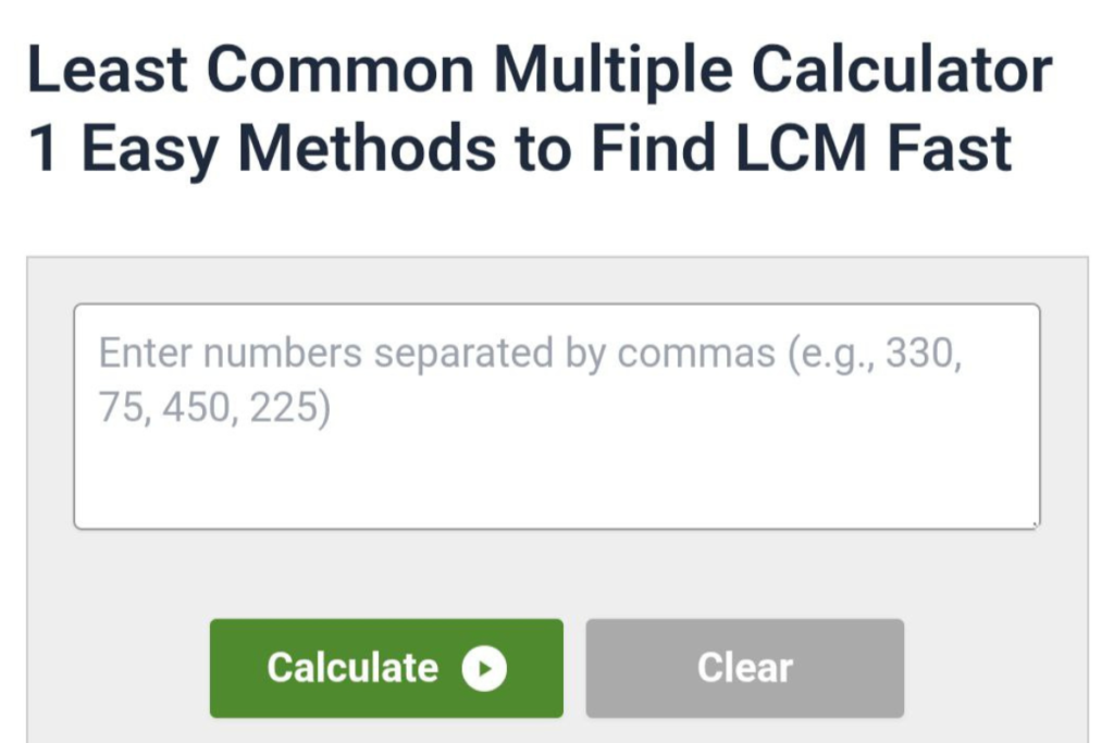 Least Common Multiple Calculator