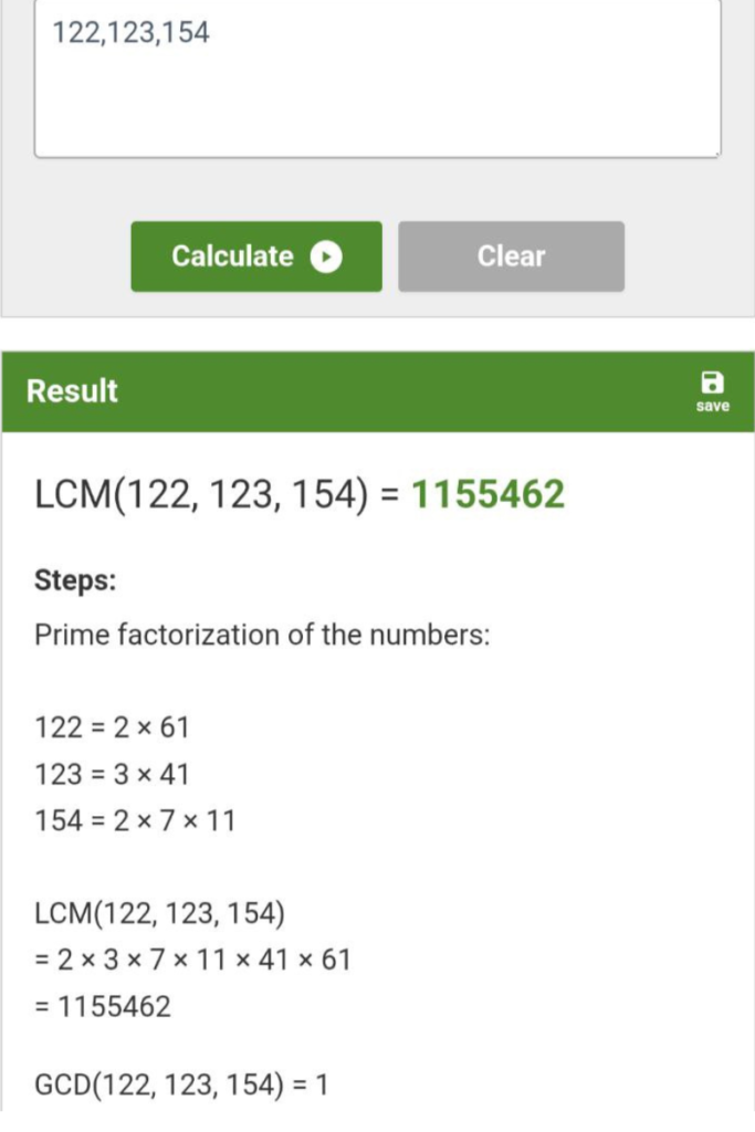 Least Common Multiple Calculator