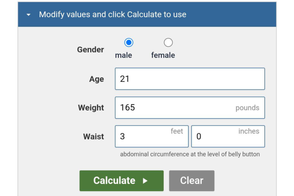 Army Body Fat Calculator