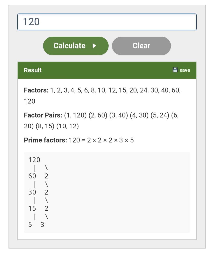 Factor Calculator